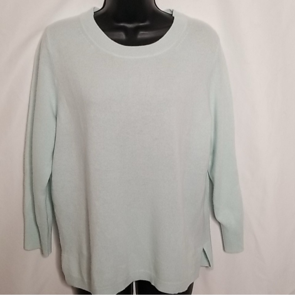 J Crew 100% Cashmere Light Blue Sweater